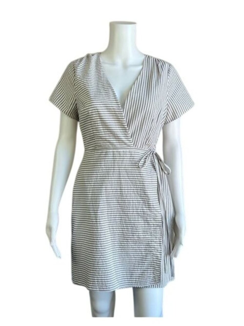 VACATE The Label Soho Striped Wrap Dress - S